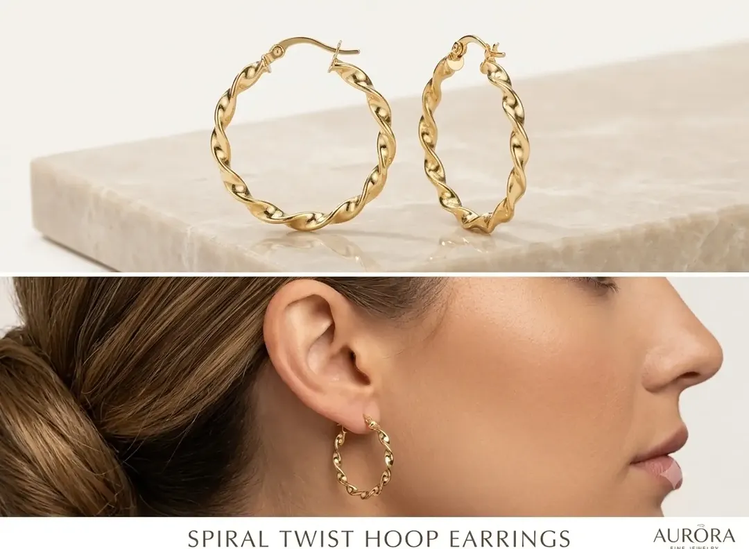 گوشواره حلقه‌ای زنانه طرح پیچ