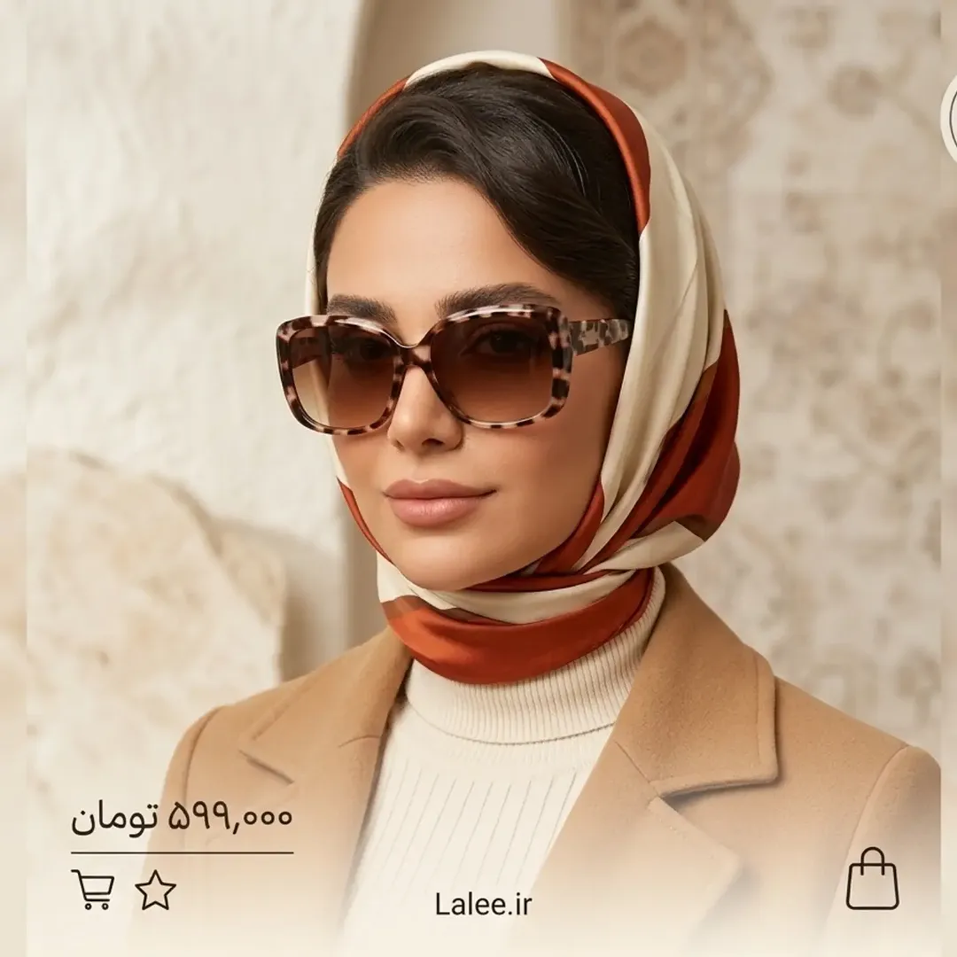 عینک آفتابی اورسایز مربعی طرح پلنگی