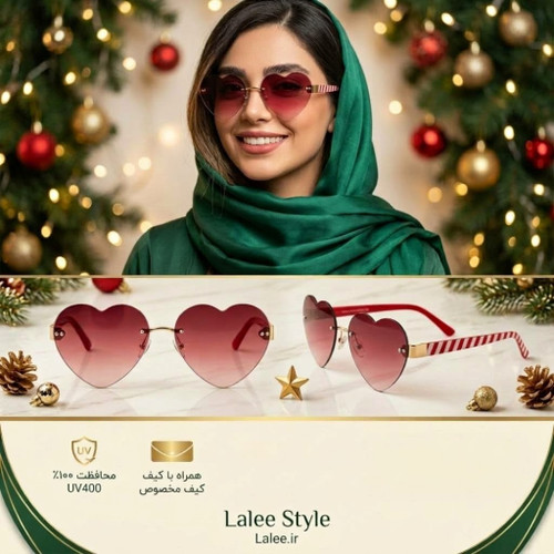 عینک آفتابی زنانه بدون فریم طرح قلبی